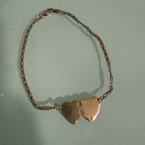 14k Gold Heart Charm Bracelet - Picture 2 of 9
